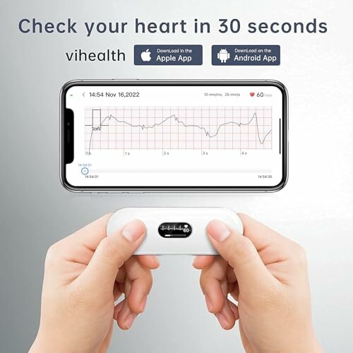 Tragbarer Herzmonitor mit Smartphone-App.