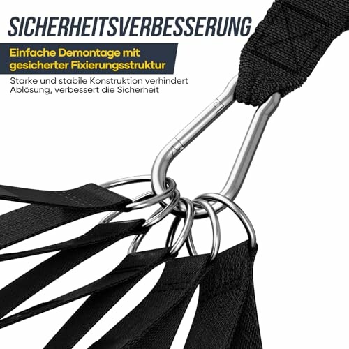 Karabiner und Gurte für Sicherheitsverbesserung