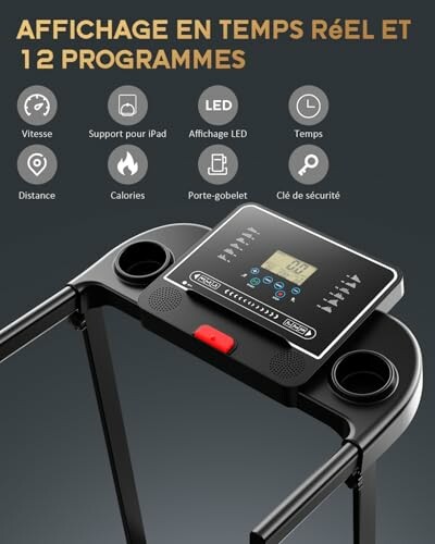 Laufband mit Echtzeitanzeige und 12 Programmen